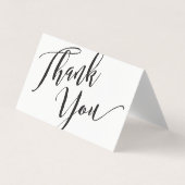 白黒スクリプトフォント書道ありがとう 名刺 (正面)