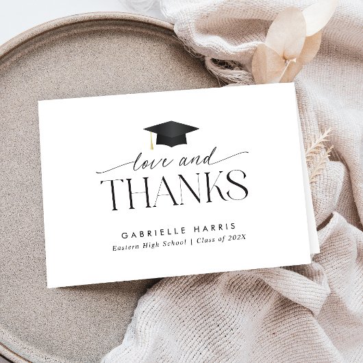 白黒スクリプトミニマリストありがとう サンキューカード