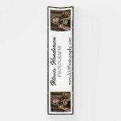 白黒スクリプトミニマリストブーステント 横断幕 (縦)