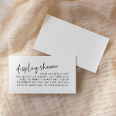 白黒スクリプトミニマルブライダル表示シャワー エンクロージャーカード