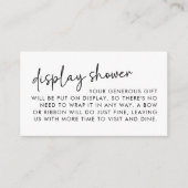 白黒スクリプトミニマルブライダル表示シャワー エンクロージャーカード (正面)