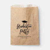 白黒スクリプトモダン卒業パーティー フェイバーバッグ (正面)