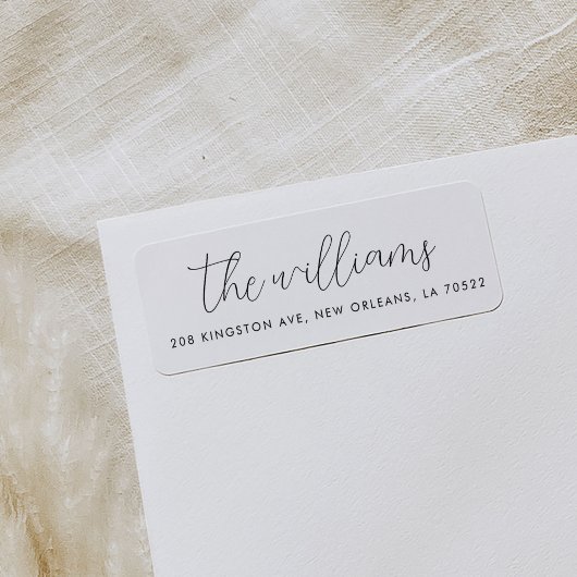 白黒スクリプトモダン差出人住所 ラベル