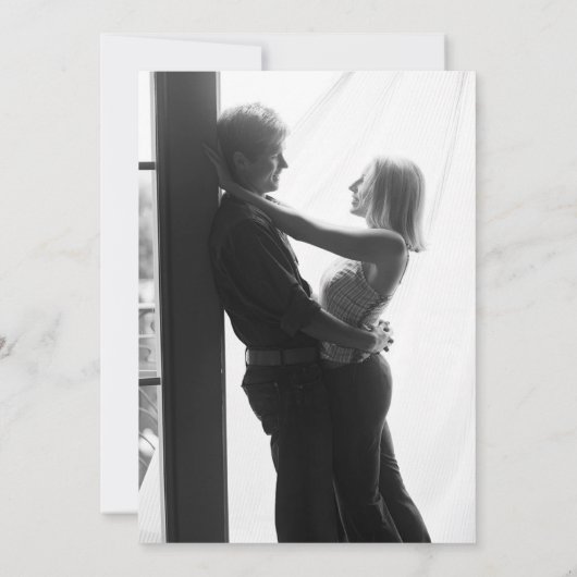 白黒スクリプトモノクロフォト結婚ズ 招待状 (裏面)