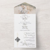 白黒スクリプトモノグラコンテンポラリーム結婚ズ オールインワン招待状 (内側)