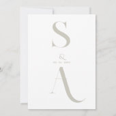 白黒スクリプトモノグラコンテンポラリーム結婚ズ 招待状 (裏面)