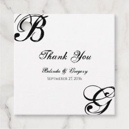 白黒スクリプトモノグラム結婚ズ フェイバータグ