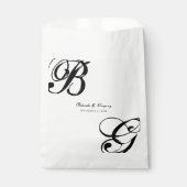 白黒スクリプトモノグラム結婚ズ フェイバーバッグ (正面)