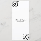 白黒スクリプトモノグラム結婚ズ メニュー (裏面)