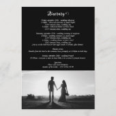 白黒スクリプト写真の結婚旅程 プログラム (裏面)