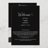 白黒スクリプト写真の結婚旅程 プログラム (正面/裏面)