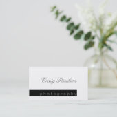 白黒スクリプト写真用名刺 名刺 (スタンド正面)