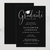 白黒スクリプト卒業パーティー 招待状 (正面/裏面)