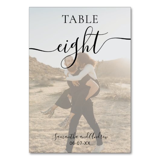 白黒スクリプト名フォト結婚ズ テーブルナンバー (正面)