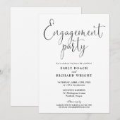 白黒スクリプト婚約パーティ 招待状 (正面/裏面)