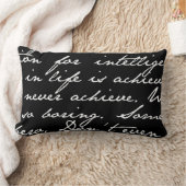 白黒スクリプト手書き装飾用クッション ランバークッション (ブランケット)