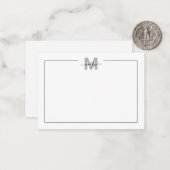 白黒スクリプト書名モノグラム ノートカード (正面/裏面インサイチュ)