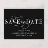 白黒スクリプト書記日付の保存 案内ポストカード (正面)