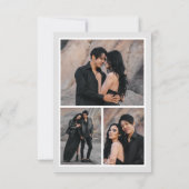 白黒スクリプト永遠に感謝のフォトコラージュ サンキューカード (裏面)