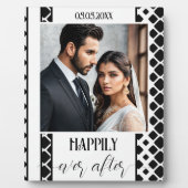 白黒スクリプト結婚の写真プラーク フォトプラーク (正面)