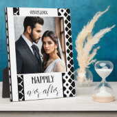 白黒スクリプト結婚の写真プラーク フォトプラーク (側面)