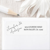 白黒スクリプト結婚の差出人住所ラベル ラベル (インサイチュ)