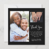 白黒スクリプト結婚ミニマリスト 招待状 (正面)