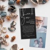 白黒スクリプト&2枚の写真お葬式 サンキューカード