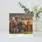 白黒スクリプトFeliz Navidadクリスマスフォト シーズンカード (スタンド正面)