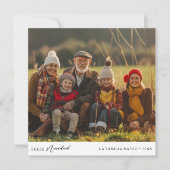 白黒スクリプトFeliz Navidadクリスマスフォト シーズンカード (正面)