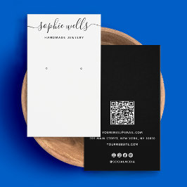 白黒スクリプトQRコードイヤリングディスプレイ