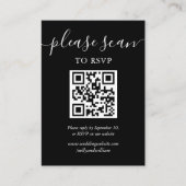 白黒スクリプトRSVP QRコード写真 エンクロージャーカード (正面)