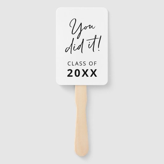 白黒スクリプモダントエレガント卒業 ハンドファン (裏面)