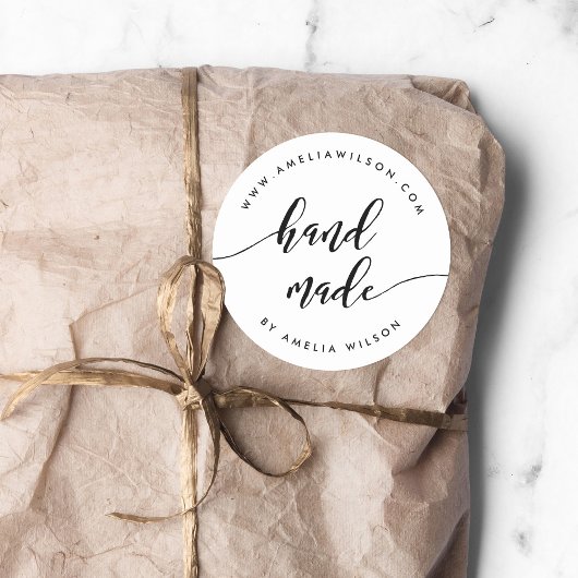 白黒スクリプリラックストの手作り ラウンドシール