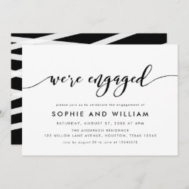 白黒スクリプリラックスト婚約パーティ 招待状