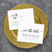 白黒スクリプリラックスト日付の保存 案内ポストカード