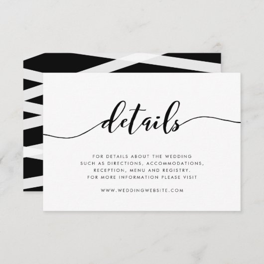 白黒スクリプリラックスト詳細 エンクロージャーカード (正面/裏面)