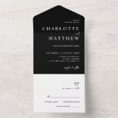 白黒スクリプ結婚ト オールインワン招待状 (内側)