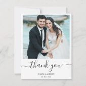 白黒スクリプ結婚ト サンキューカード (正面)