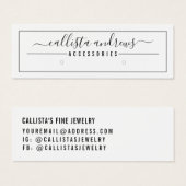 白黒スクリプ縁どトイヤリングディスプレイカード (正面&裏面)