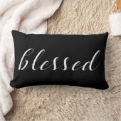 白黒スクリプ賛美ト ランバークッション (ブランケット)