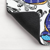 白黒スクロールつばめ マウスパッド (コーナー)