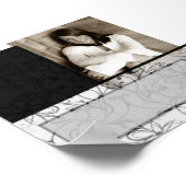 白黒スクロールのカスタマイズ可能なオートグラフポスター ポスター (角)