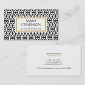 白黒スクロールファッションブモダンティック 名刺 (正面/裏面)