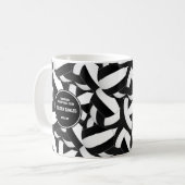 白黒スクールカラーバレーボールコーチギフト コーヒーマグカップ (正面左)