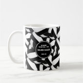 白黒スクールカラーバレーボールコーチギフト コーヒーマグカップ (左)