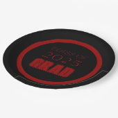 白黒スクールカラー卒業 ペーパープレート (アングル)