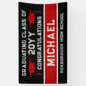 白黒スクールカラー卒業 横断幕 (縦)