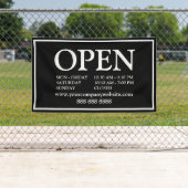 白黒スケジュー連絡ル情報ビジネスを開く 横断幕 (インサイチュ)