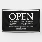 白黒スケジュー連絡ル情報ビジネスを開く 横断幕 (横)